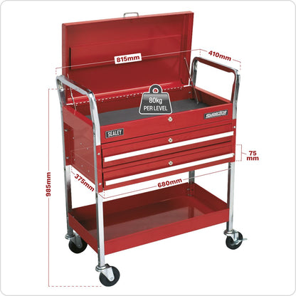 Sealey CX104 Trolley 2-Level Heavy-Duty with Lockable Top