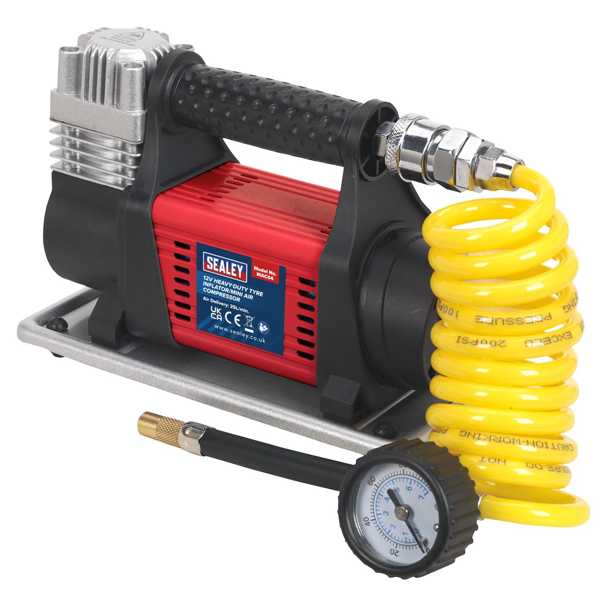 Sealey MAC04 Tyre Inflator/Mini Air Compressor 12V Heavy-Duty