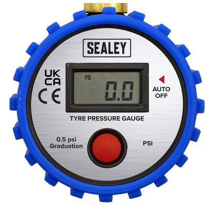 Sealey TST/PG981 Tyre Pressure Gauge Digital with Leader Hose & Quick Release 0-100psi