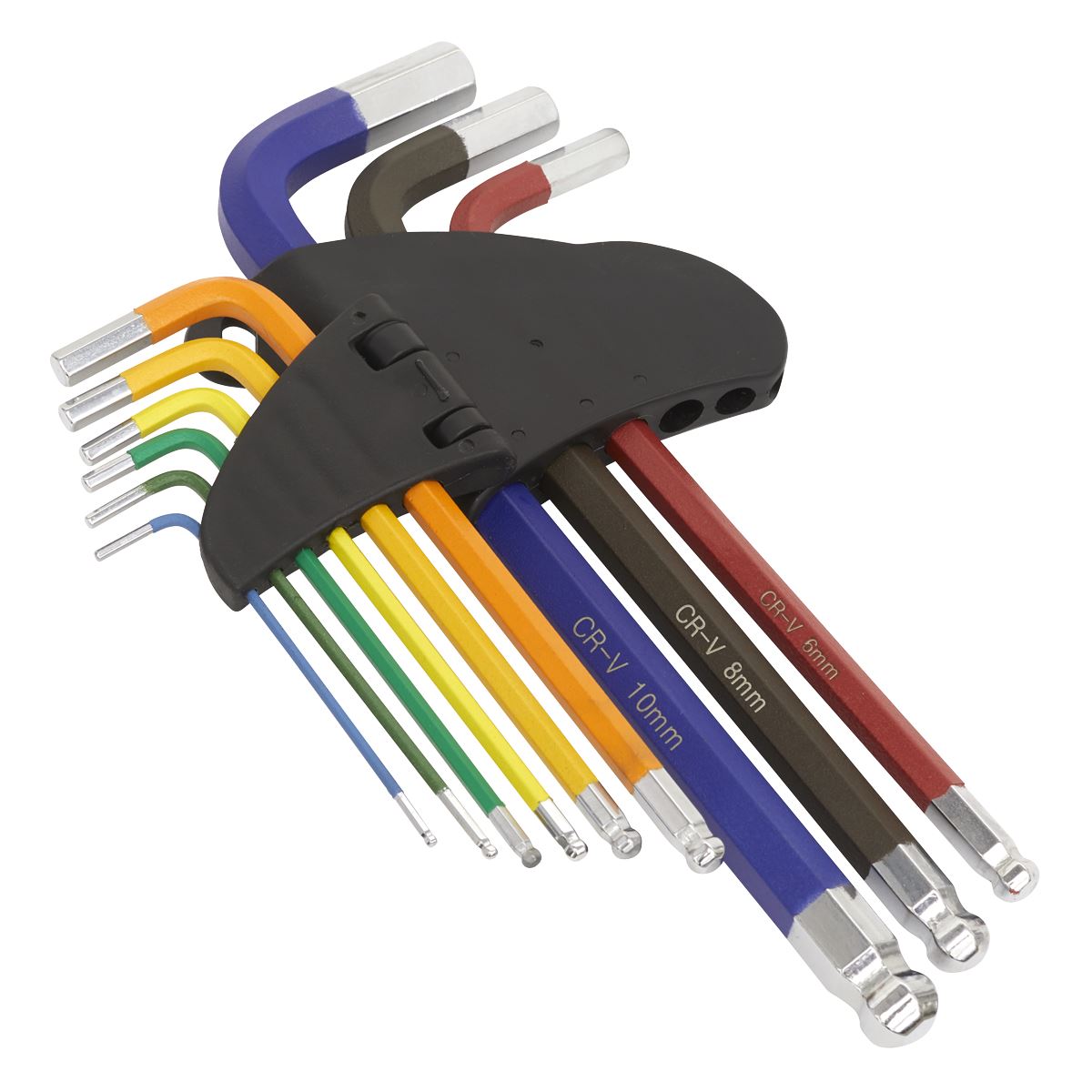 Sealey AK7190 Ball-End Hex Key Set 9pc Colour-Coded Long Metric