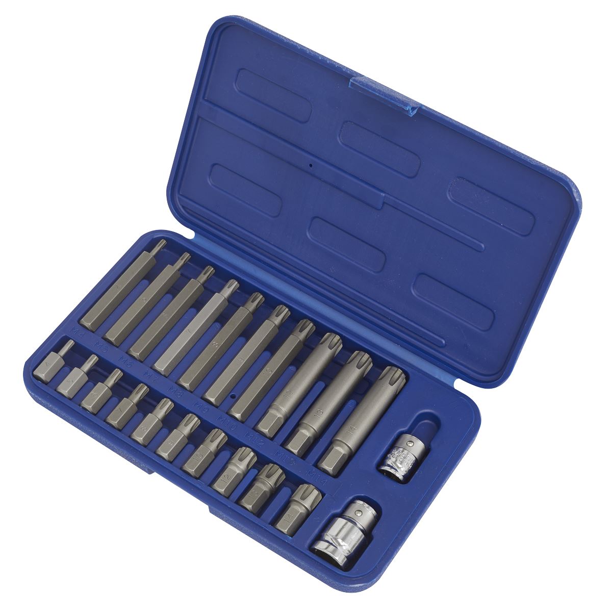 Sealey SX105 Ribe Bit Set 22pc 3/8" & 1/2"Sq Drive