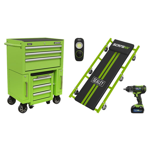 Sealey AP556CSHVKIT 4pc Rollcab & Utility Seat Kit with Creeper