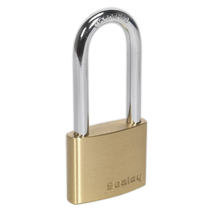 Sealey PL102L Brass Body Padlock Long Shackle 50mm