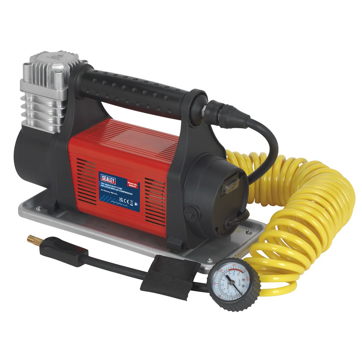 Sealey MAC07 Tyre Inflator/Mini Air Compressor 12V Heavy-Duty