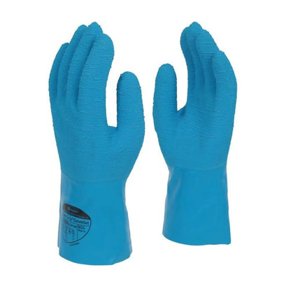 Polyco BGG Blue Grip Crinkle Latex Cold Heat Contact Gauntlet Gloves