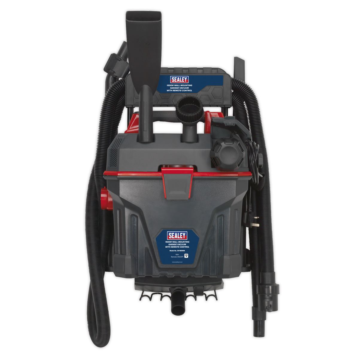 Sealey GV180WM Garage Vacuum 1500W with Remote Control - Wall Mounting