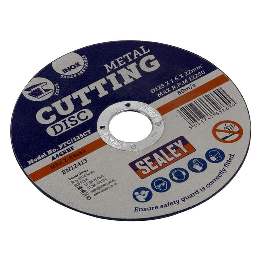 Sealey PTC/125CT Cutting Disc Ø125 x 1.6mm 22mm Bore