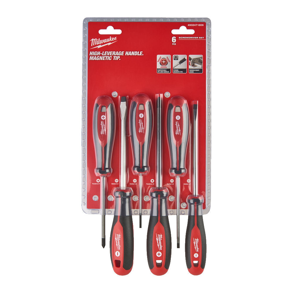 Milwaukee Tri-Lobe 6 Piece Screwdriver Set Slotted & Pozi