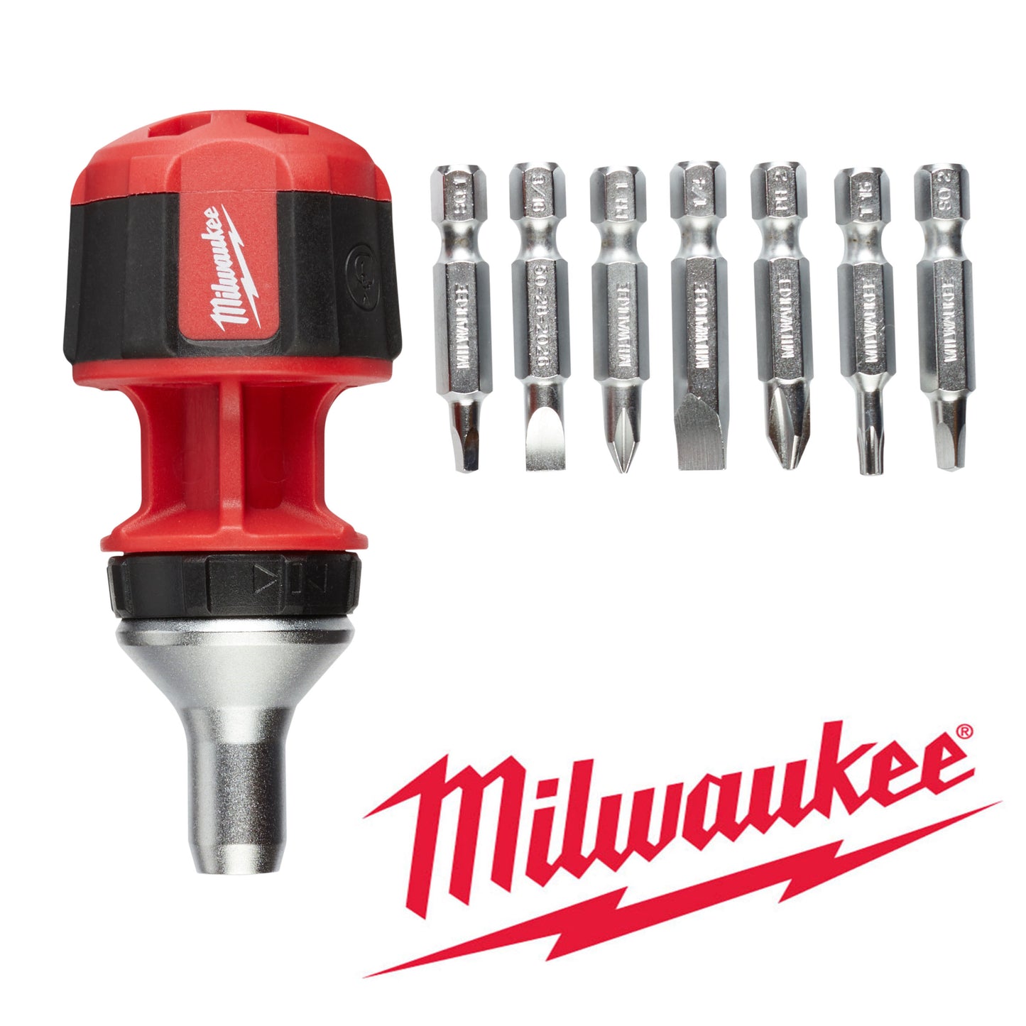 Milwaukee 8 in 1 Compact Ratcheting Multibit Screwdriver 4932471868