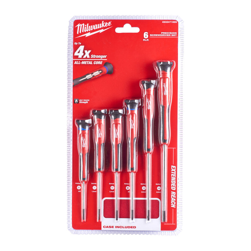 Milwaukee Precision Screwdriver Set 6pc Pozi & Slotted 4932471869