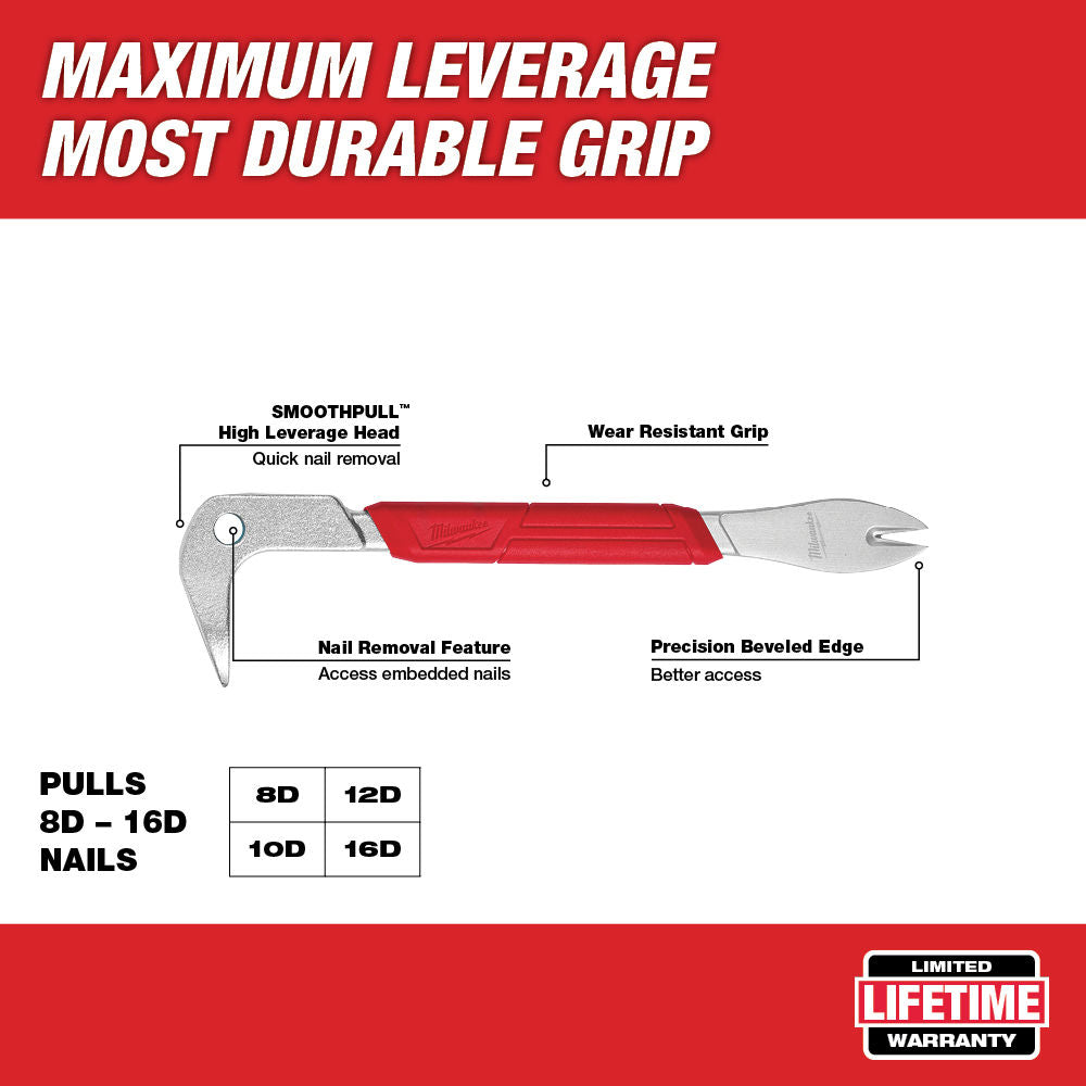 Milwaukee Nail Puller Pry Bar 10in 254mm 4932478250