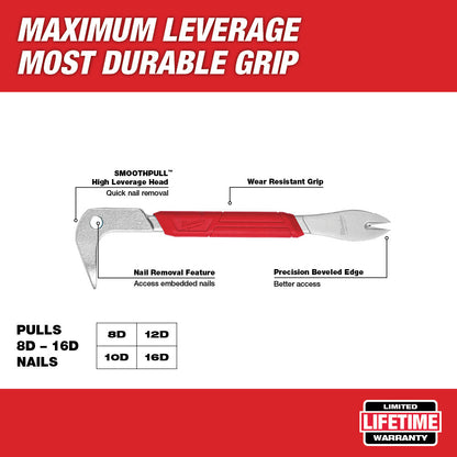 Milwaukee Nail Puller Pry Bar 10in 254mm 4932478250