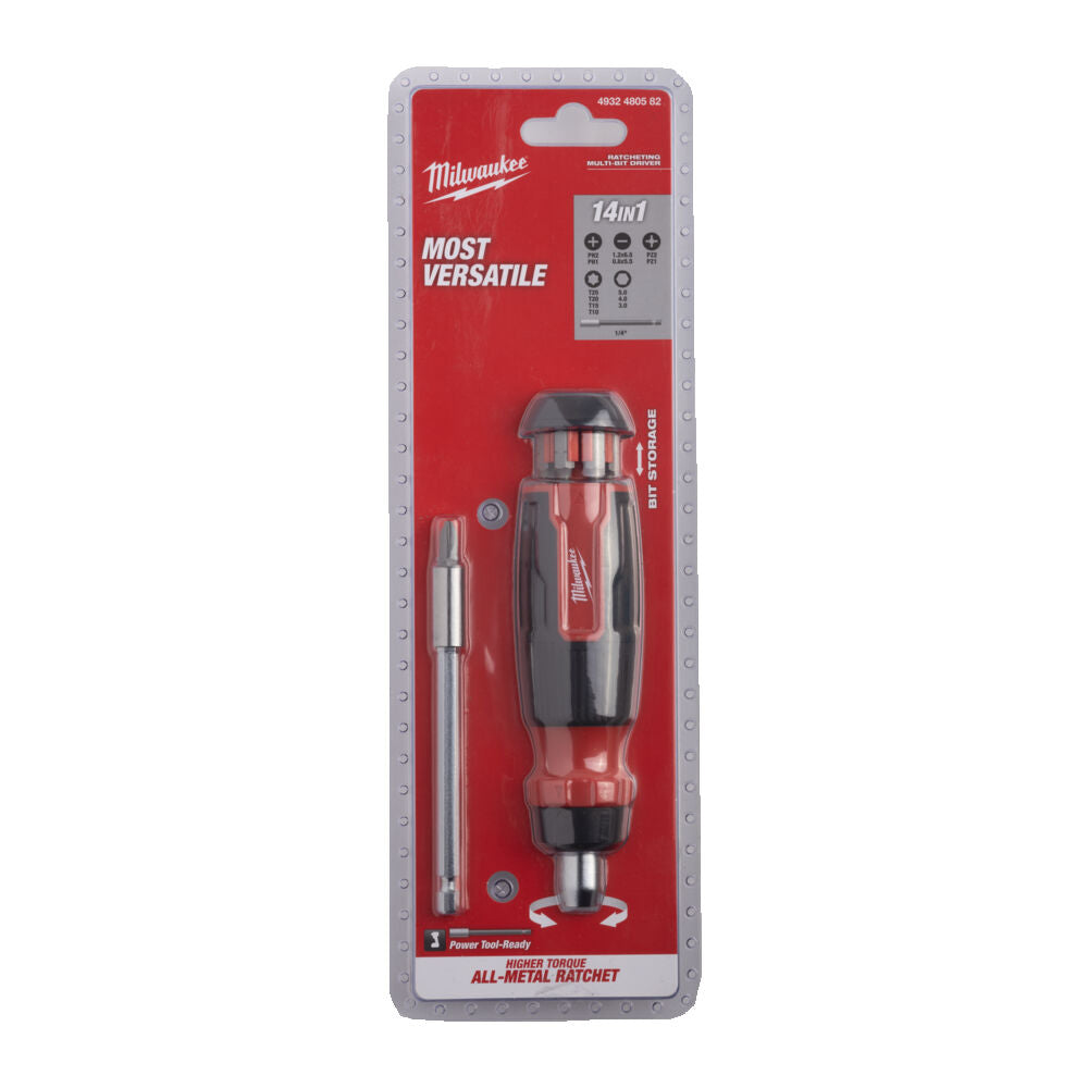 Milwaukee 4932480582 14 in 1 Precision Rachet Multi-Bit Screwdriver Set