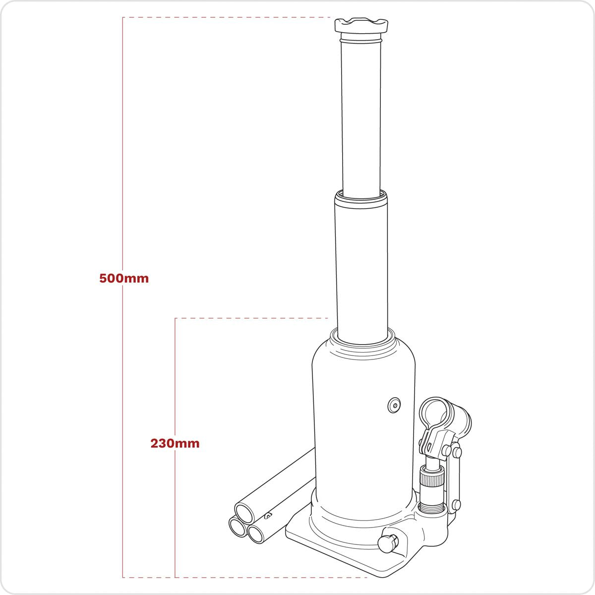 Sealey PTBJ5S Viking Telescopic Bottle Jack 5 Tonne