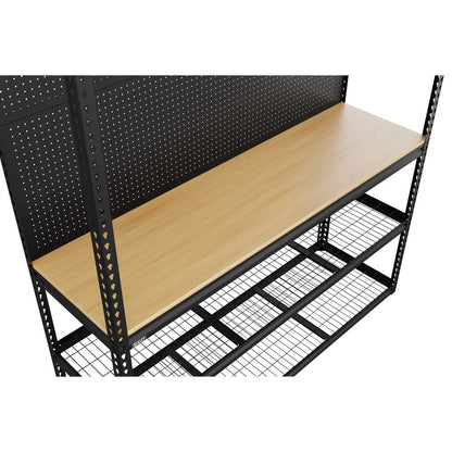 Sealey APMWB1 Heavy-Duty Modular Workbench with Racking & Pegboard 300kg Capacity Per Level 1820mm