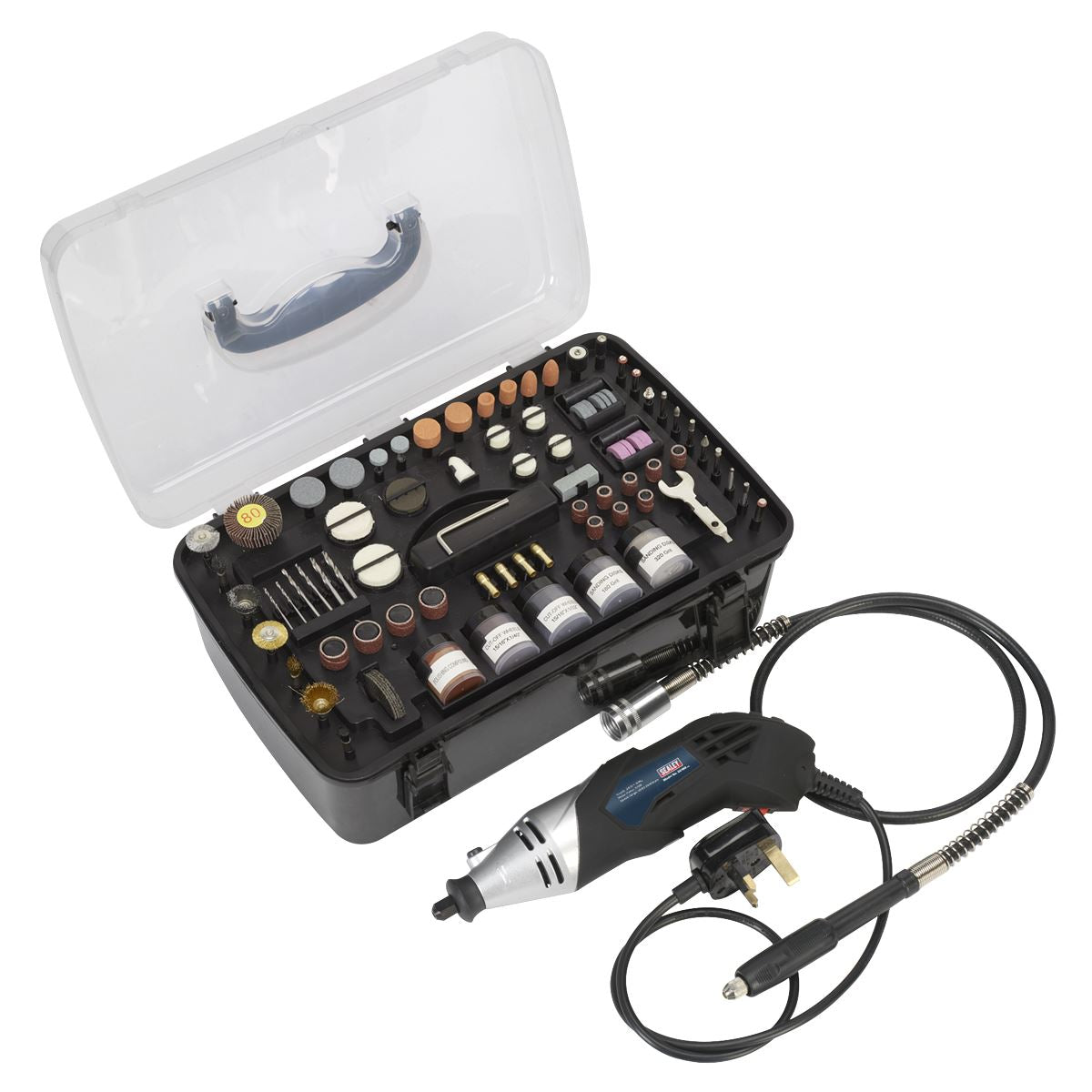 Sealey E5188 Multipurpose Rotary Tool & Engraver Kit 219pc 230V