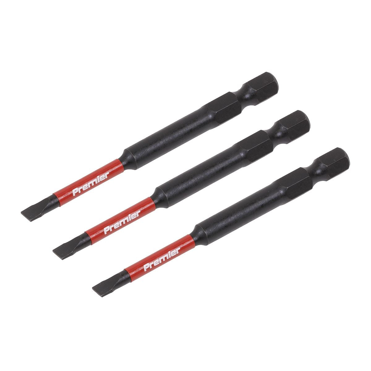 Sealey AK8251 Slotted 4.5mm Impact Power Tool Bits 75mm - 3pc