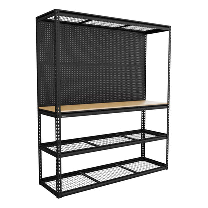 Sealey APMWB1 Heavy-Duty Modular Workbench with Racking & Pegboard 300kg Capacity Per Level 1820mm