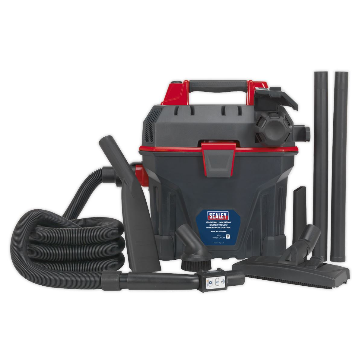 Sealey GV180WM Garage Vacuum 1500W with Remote Control - Wall Mounting