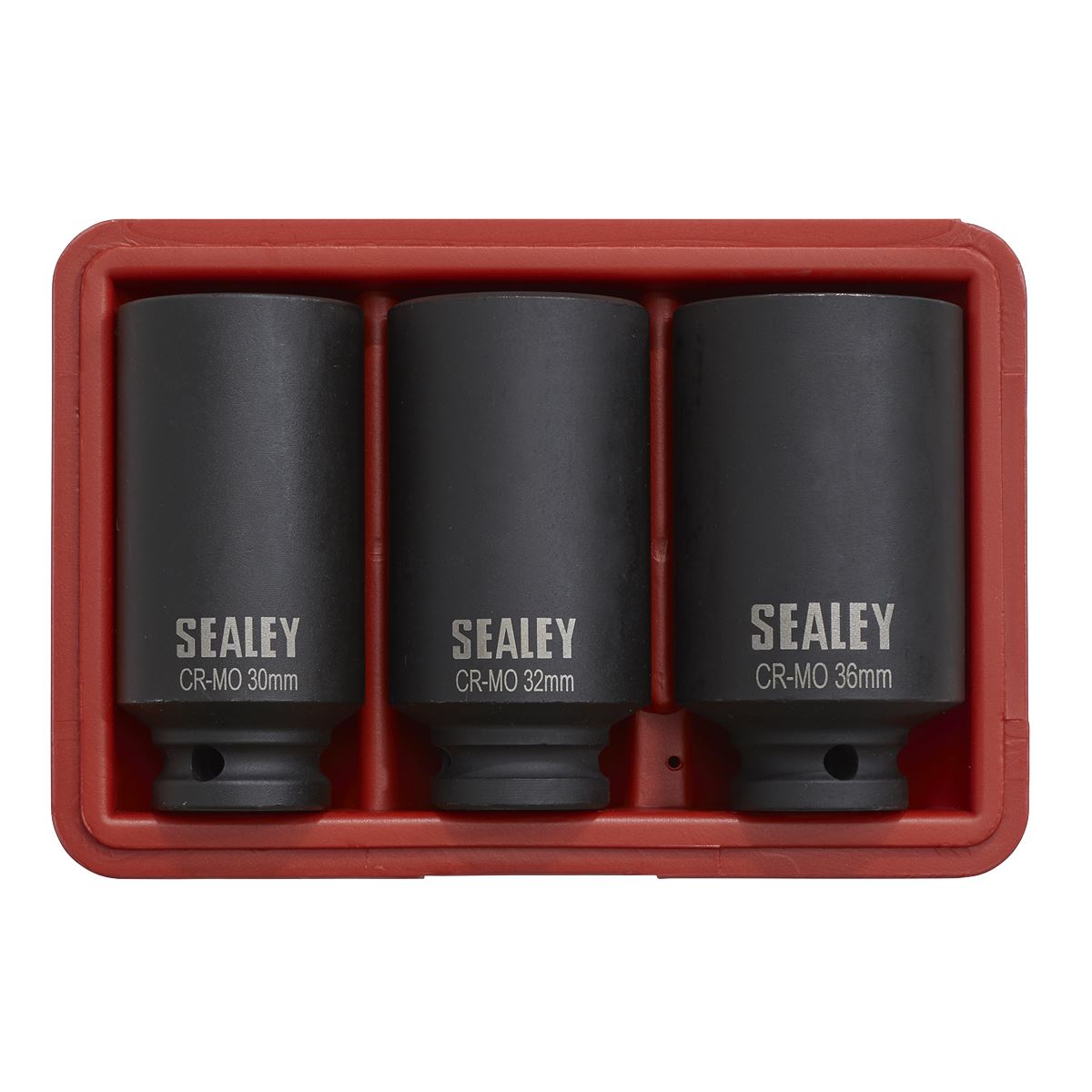 Sealey SX051 Impact Hub Nut Socket Set 3pc 12-Point 1/2"Sq Drive