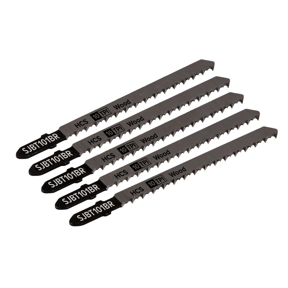 Sealey SJBT101BR Jigsaw Blade Hard Wood Downward Cut 100mm 10tpi - Pack of 5