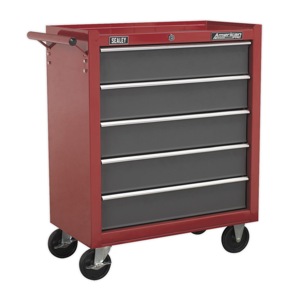 Sealey AP2250BBCOMBO Topchest & Rollcab Combination 14 Drawer with Ball-Bearing Slides - Red/Grey & 281pc Tool Kit