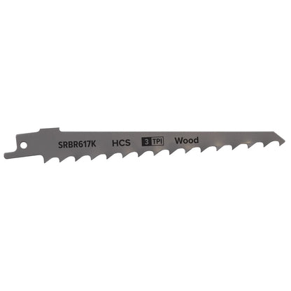 Sealey SRBR617K Reciprocating Saw Blade Pruning & Coarse Wood 150mm 3tpi - Pack of 5