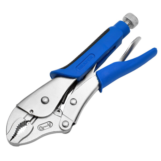 Draper 89124 Soft Grip Curved Jaw Self Grip Pliers 220mm