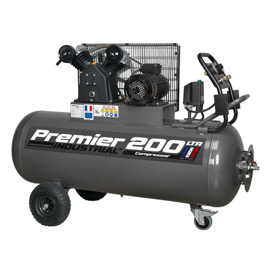 Sealey SAC3203B3PH Air Compressor 200L Belt Drive 3hp with Front Control Panel 415V 3ph