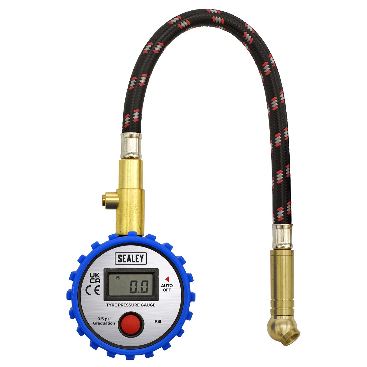 Sealey TST/PG981 Tyre Pressure Gauge Digital with Leader Hose & Quick Release 0-100psi