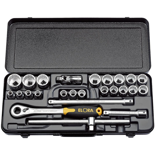 Elora 25 Piece 1/2" Square Drive Metric Socket Set 50648