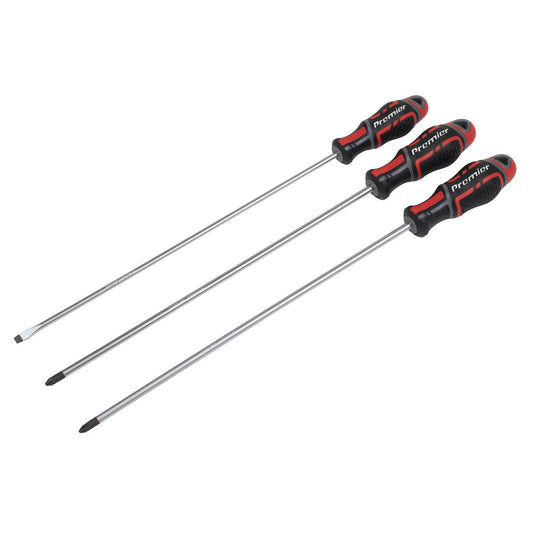 Sealey AK4372 GripMAX® Screwdriver Set Extra-Long 3pc