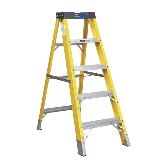 Sealey FSL5 Fibreglass Step Ladder 4-Tread EN 131