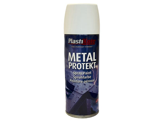 Plastikote Metal Protekt Spray Satin White 400ml