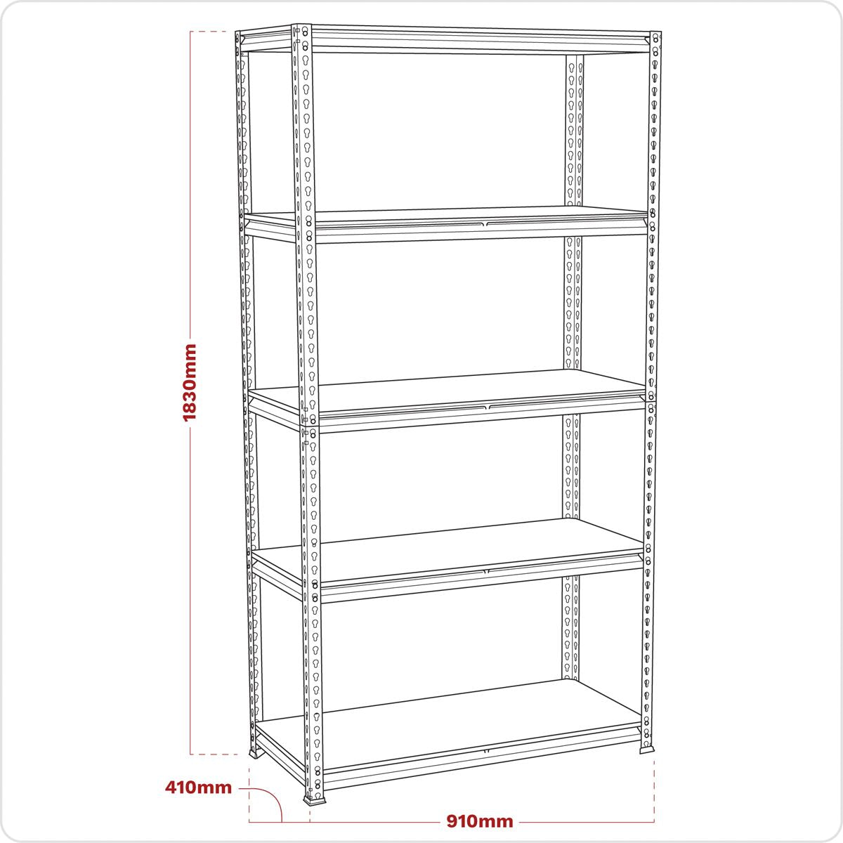 Sealey AP7200 Racking Unit 5 Level 200kg Capacity Per Level