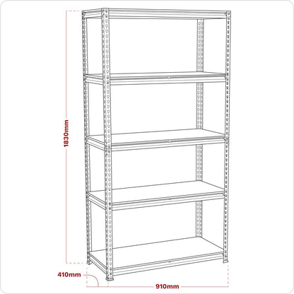 Sealey AP7200 Racking Unit 5 Level 200kg Capacity Per Level