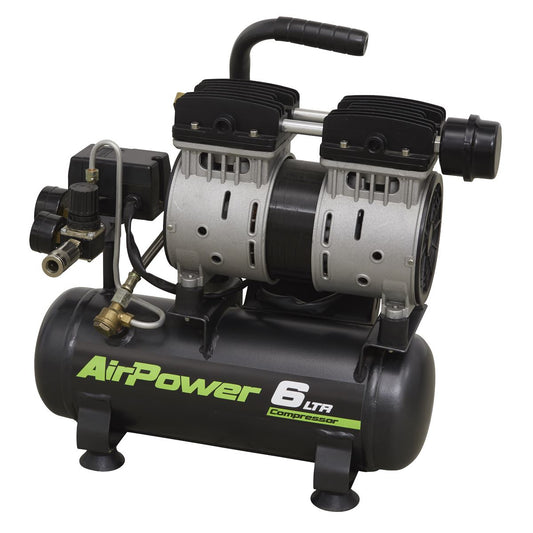 Sealey SAC0607S Low Noise Air Compressor 6L Direct Drive 0.7hp