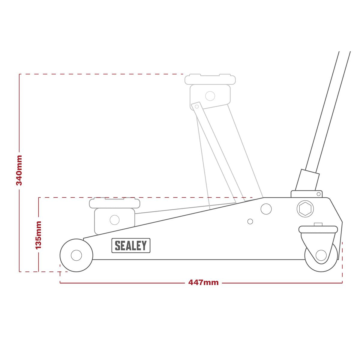 Sealey JKIT01 Lifting Kit (Inc Jack Axle Stands Creeper Chocks & Wrench) 5pc - 2 Tonne