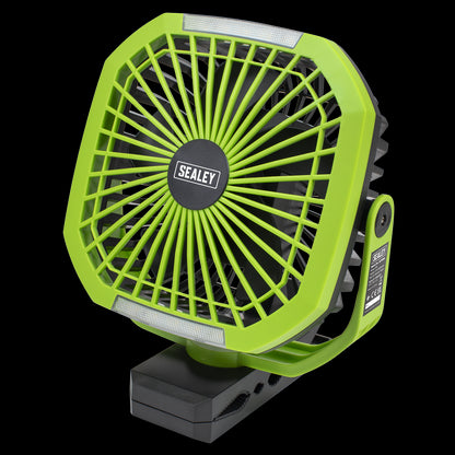 Sealey SCF8WL Portable Clip Fan with Worklight 8" 4 Speeds-McCormickTools