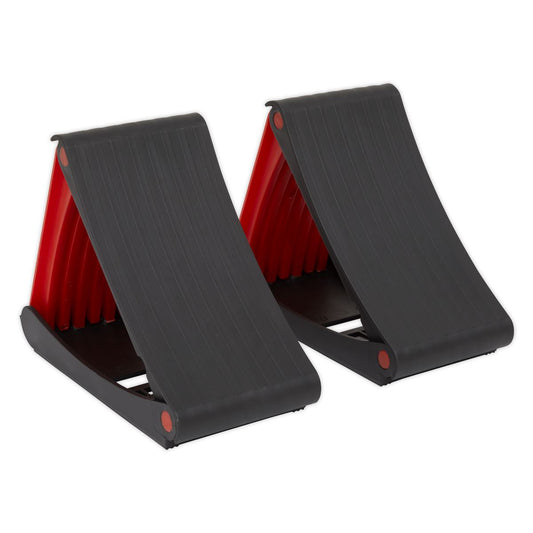 Sealey WCF01 Folding Wheel Chocks - Pair