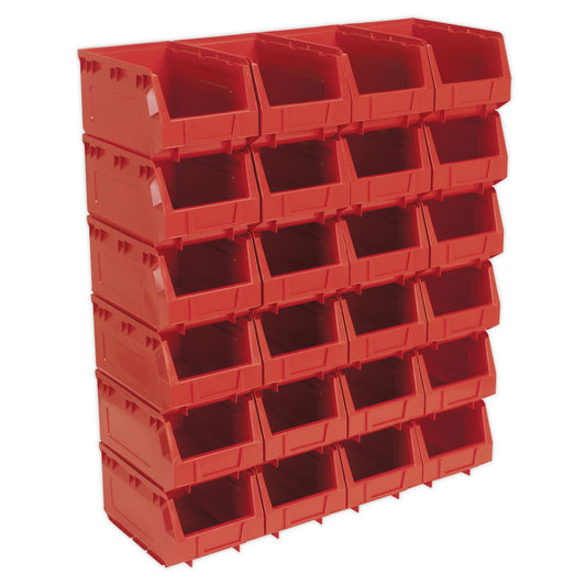 Sealey TPS324R Plastic Storage Bin 150 x 240 x 130mm - Red Pack of 24