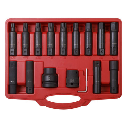 Sealey SX098 Impact Hex TRX-Star* & TRX-Star* Female Socket Bit Set 16pc 3/4" & 1"Sq Drive