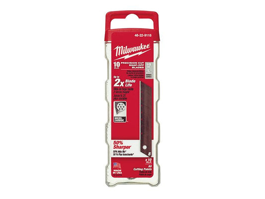 Milwaukee 48229118 Snap-Off Blades 18mm Pack 10