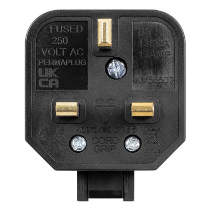 Sealey PL/13/3S Black 13A heavy-Duty Plug