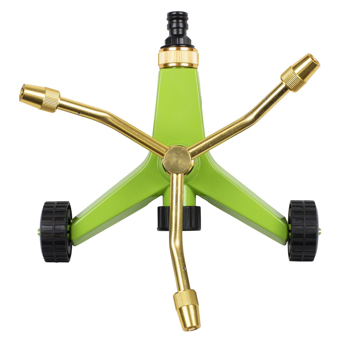 Sealey JS2032 3-Arm Brass Sprinkler with Metal Wheeled Base