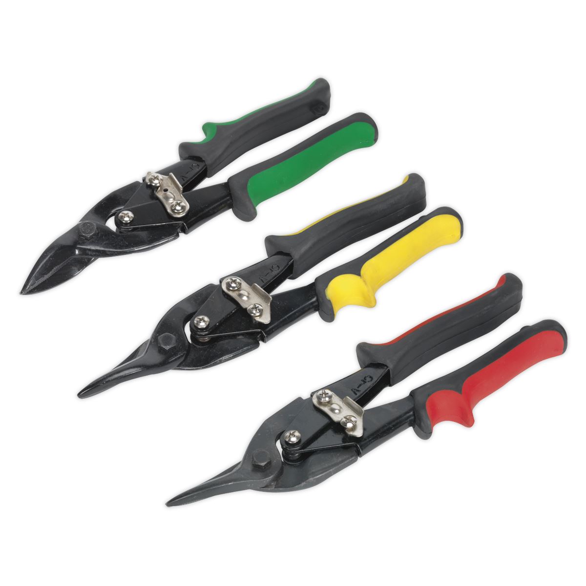 Sealey AK6907 Aviation Tin Snips Set 3pc