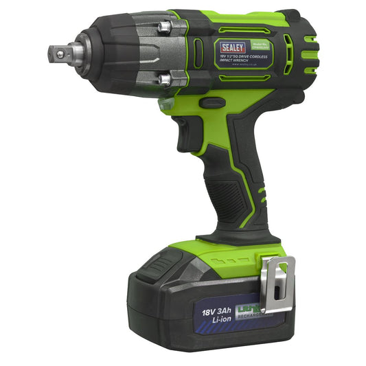 Sealey CP400LIHV Cordless Impact Wrench 18V 3Ah Lithium-ion 1/2"Sq Drive Hi-Vis