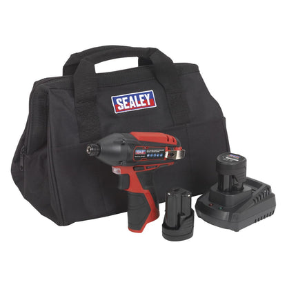 Sealey CP1203KIT Impact Driver Kit 1/4" Hex Drive 12V SV12 Series - 2 Batteries