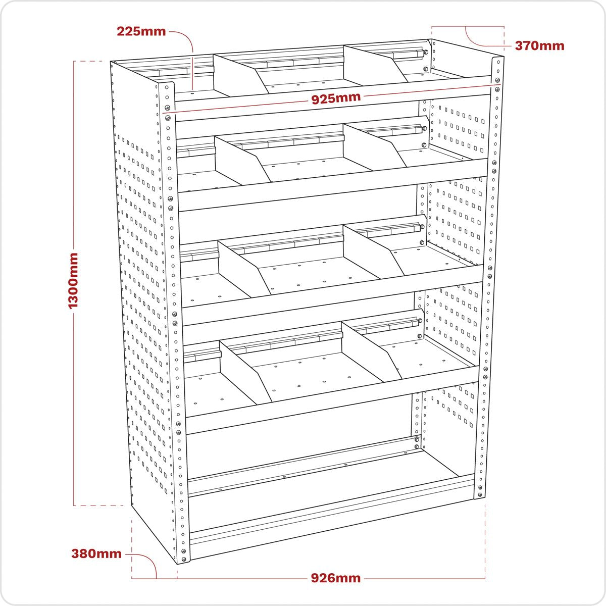 Sealey APMSV01 Modular Flat Shelf Van Storage Unit 925mm