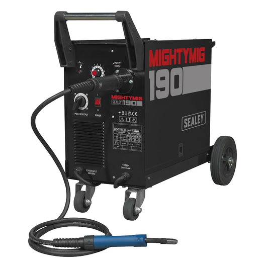 Sealey MIGHTYMIG190 Professional Gas/Gasless MIG Welder 190A with Euro Torch